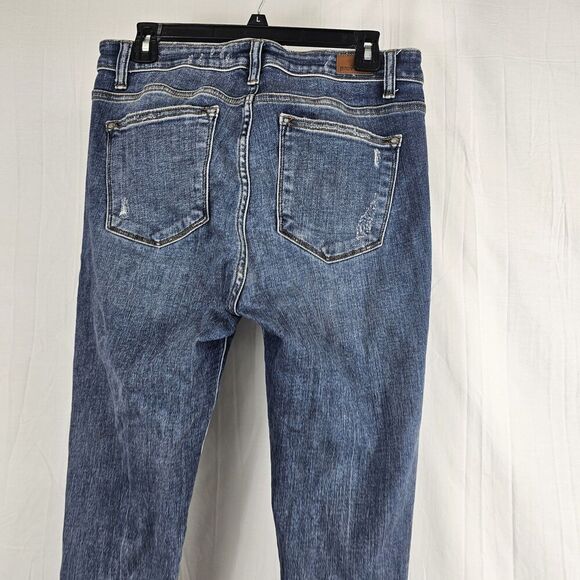 Judy Blue Skinny Fit Jeans Womens 11/30 Blue Buffalo Plaid Distressed - Picture 9 of 10